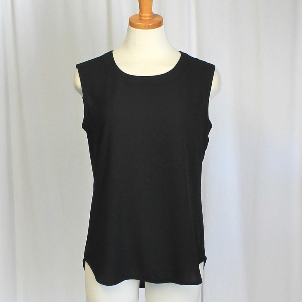 Anne Klein Scoop Neck Sleeveless Blouse Black